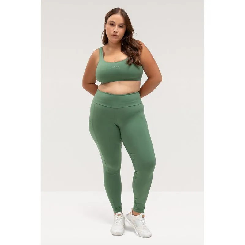 CALÇA LEGGING COM BOLSO HIGH COMPRESSION PLUS SIZE - ESSENTIALS 26 - HERB P/S