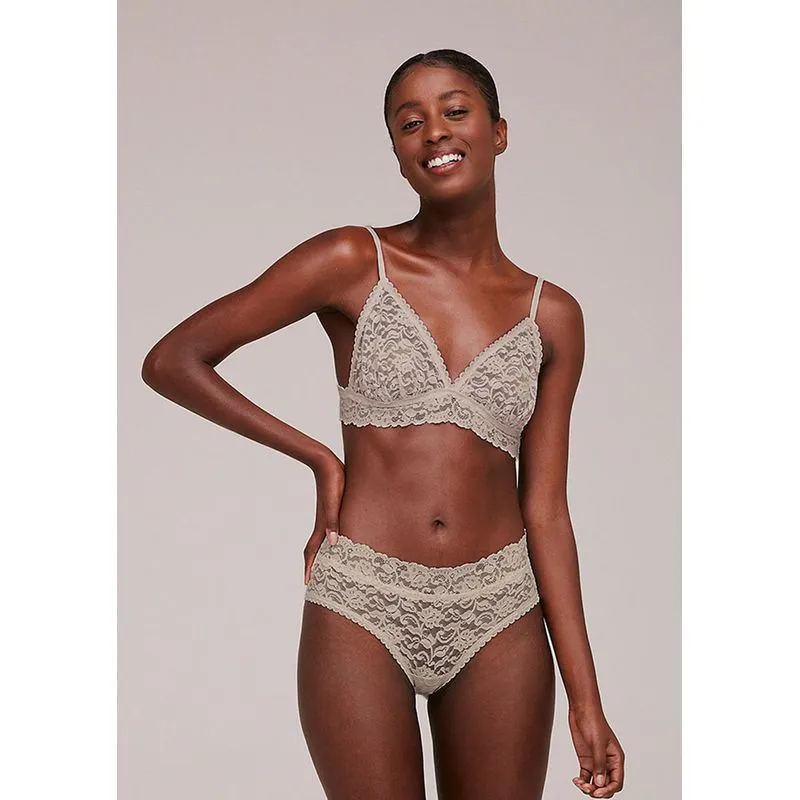 Sutiã Top Triângulo Em Renda Floral - Marrom XG