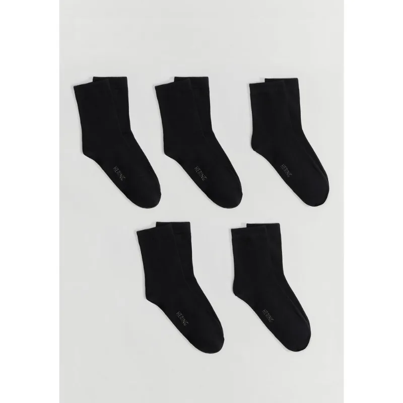 Kit 5 Pares De Meias Unissex Cano Médio - Preto M