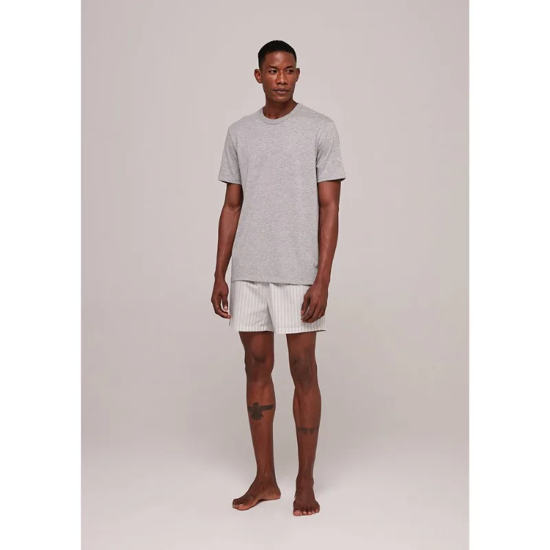Pijama Curto Masculino Com Estampa Xadrez - Cinza G
