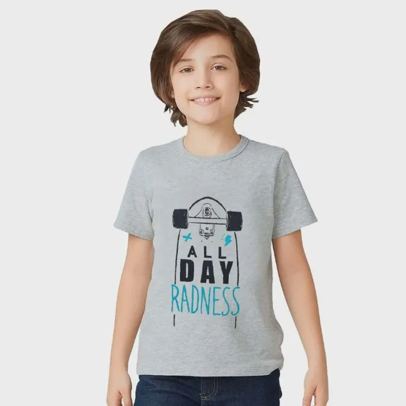 Camiseta Infantil Masculina Estampada Hering Kids Cinza