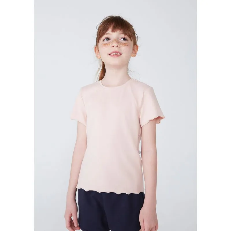 Blusa Básica Infantil Menina Com Fru-frus - Rosa 008