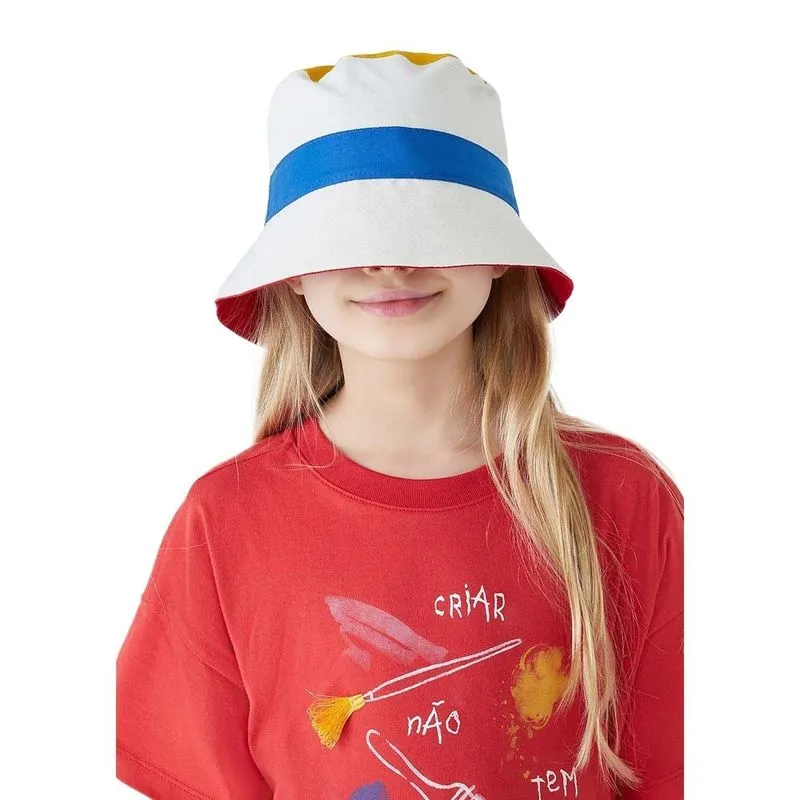 Chapéu Bucket Hat Infantil Unissex Colorblock