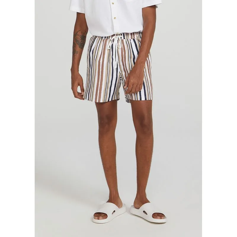 Shorts Praia Masculino Estampado - Marrom XXG