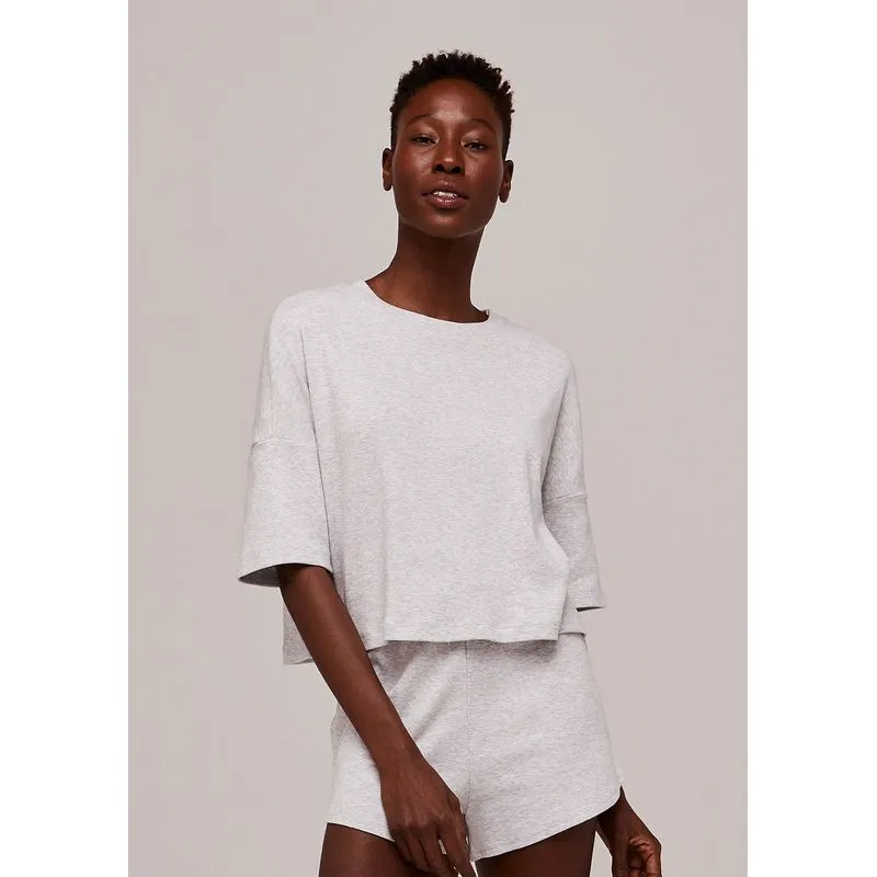 Blusa Feminina Manga Curta Texturizada - Cinza XP