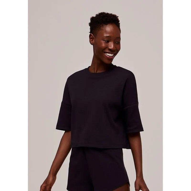 Blusa Feminina Manga Curta Texturizada - Preto M