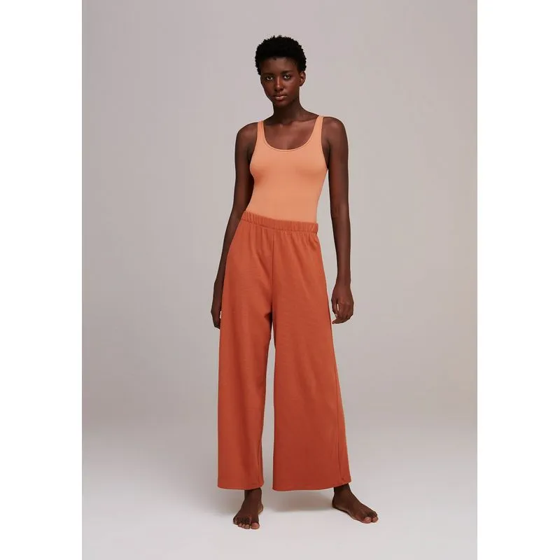 Calça Feminina Wide Leg Cintura Alta - Marrom XG