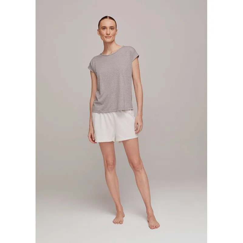 Pijama Curto Feminino Em Fio Tinto - Cinza P