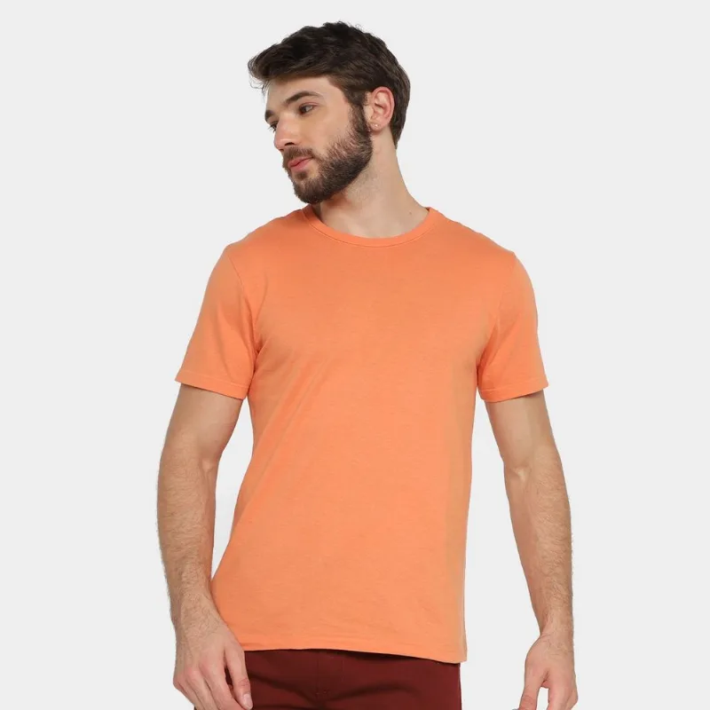 Camiseta Hering Slim Básica Masculina - Masculino - Laranja