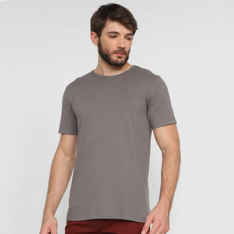 Camiseta Hering Slim Básica Masculina - Masculino - Cinza+Chumbo