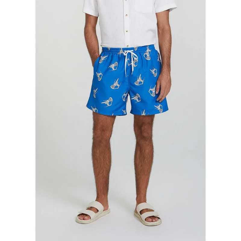 Shorts Praia Masculino Regular Estampado - Azul M