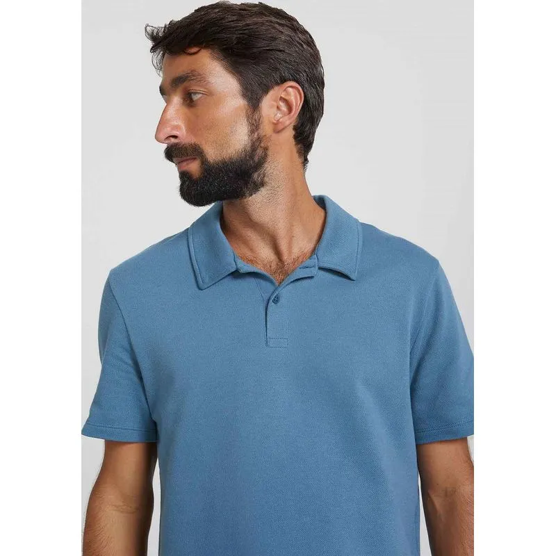 Camisa Polo Básica Masculina Regular - Azul XXG