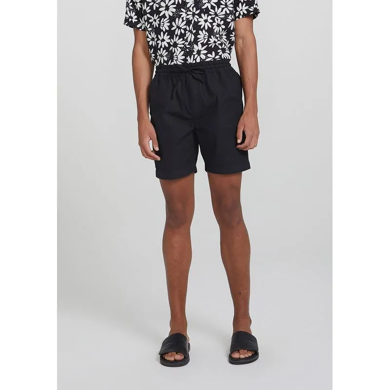 Bermuda Masculina Reta Em Algodão - Preto M