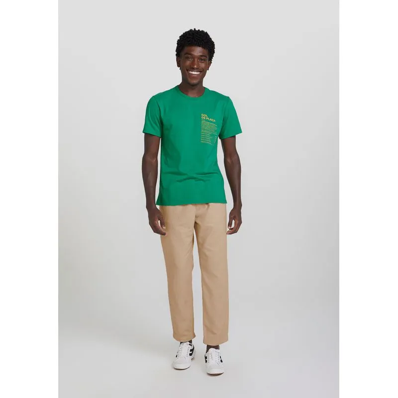 Calça Masculina Reta Em Tecido De Algodão - Marrom P