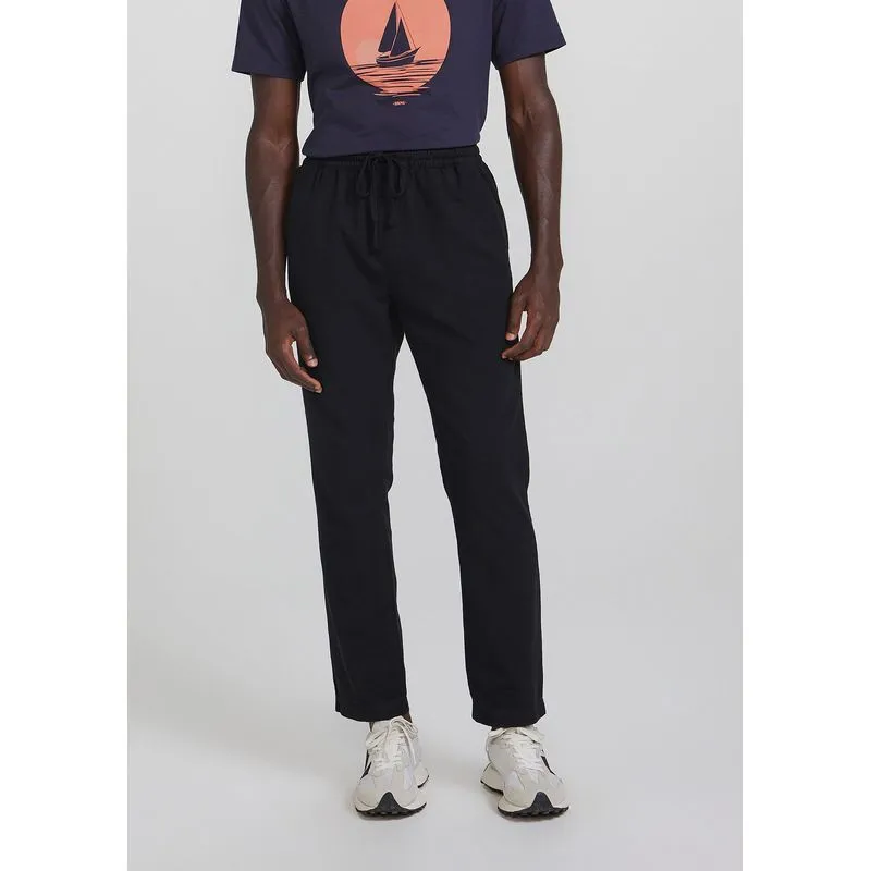 Calça Masculina Reta Em Tecido De Algodão - Preto P