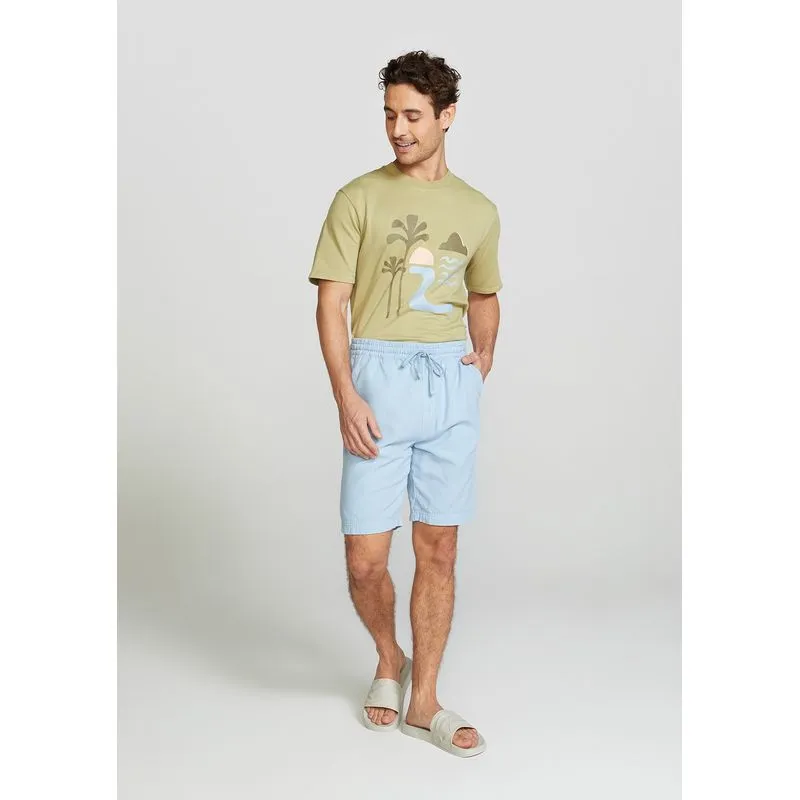 Bermuda Masculina Reta Com Cordão - Azul M