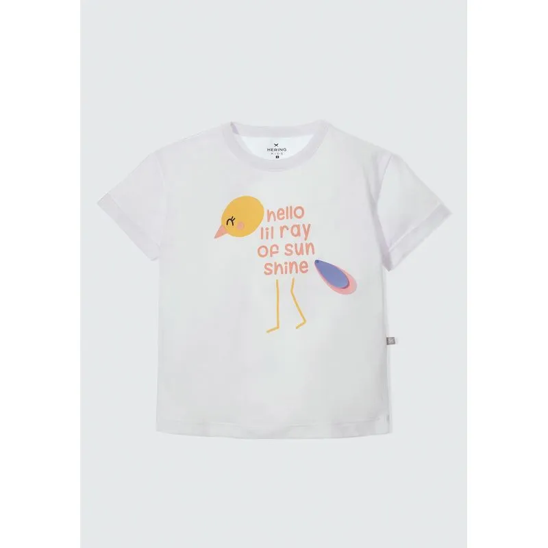 Blusa Infantil Menina Com Estampa Interativa Toddler - Branco 001