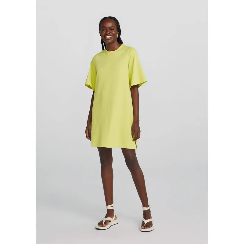 Vestido Básico Curto Oversized Evasê - Amarelo XP