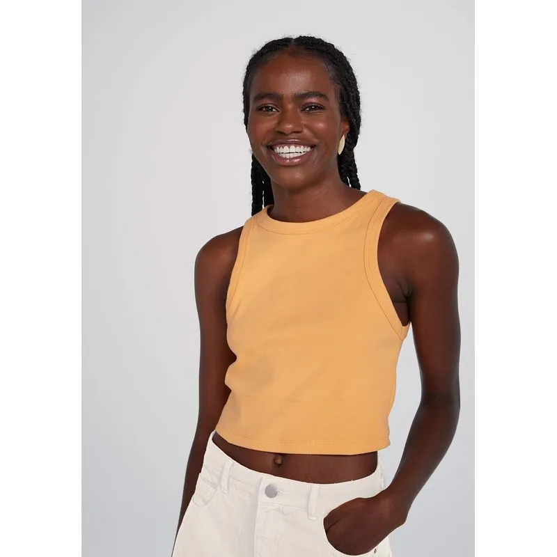 Regata Feminina Cropped - Laranja XG
