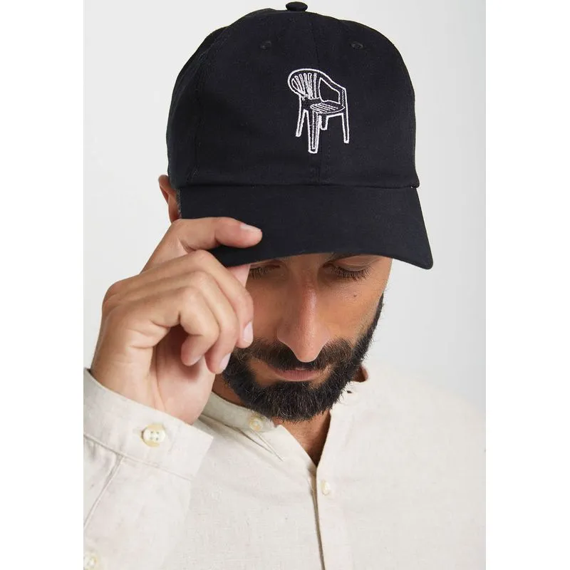 Boné Masculino Aba Curva Em Sarja Com Bordado - Preto UNI