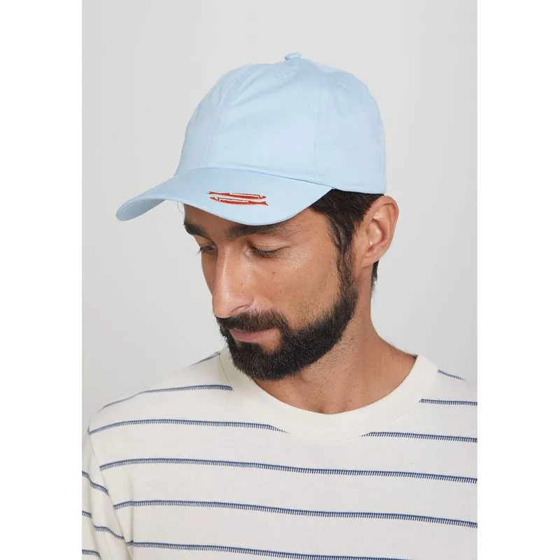 Boné Masculino Aba Curva Em Sarja Com Bordado - Azul UNI