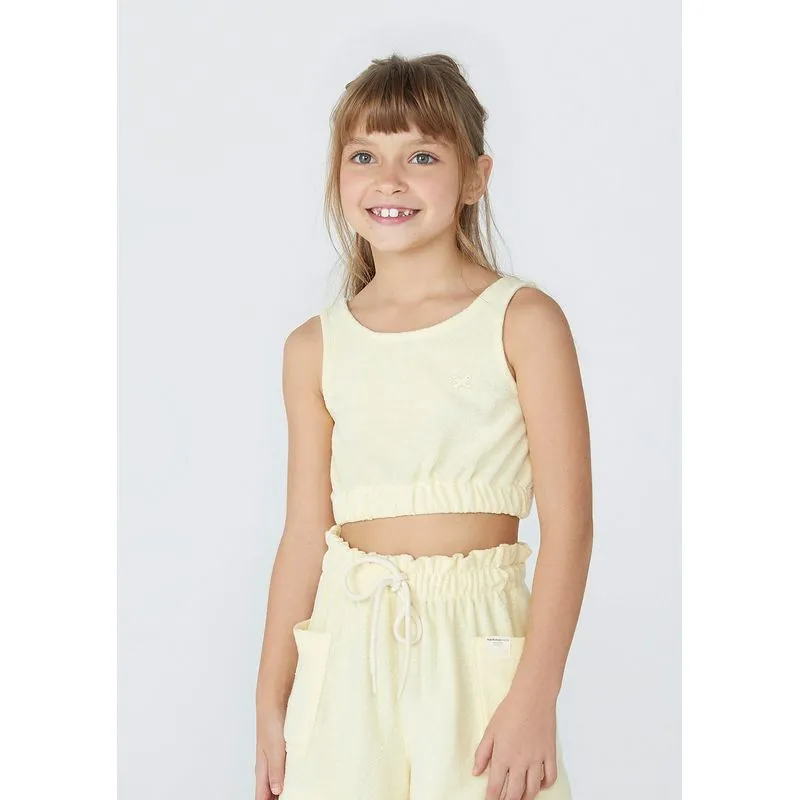 Top Regata Básica Infantil Menina Hering Kids - Amarelo 012