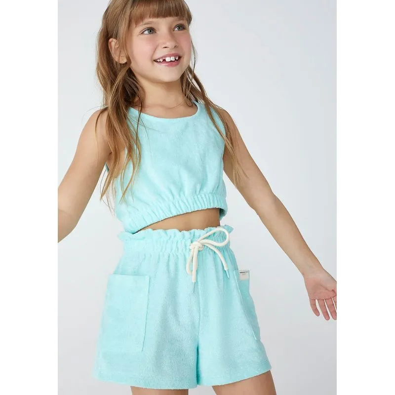 Top Regata Básica Infantil Menina Hering Kids - Azul 012