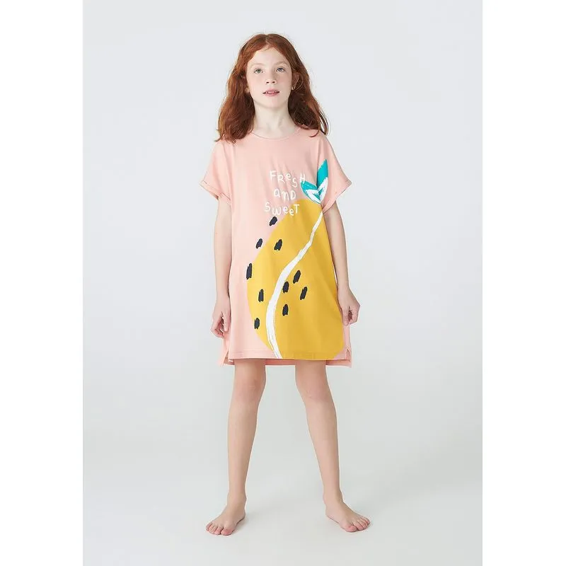 Saída De Praia Infantil Com Estampa - Marrom 004