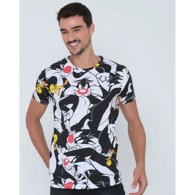 Camiseta Frajola Looney Tunes Branca M