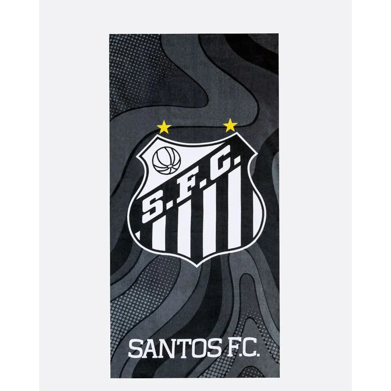 Toalha de Banho Estampa Santos Preta UN