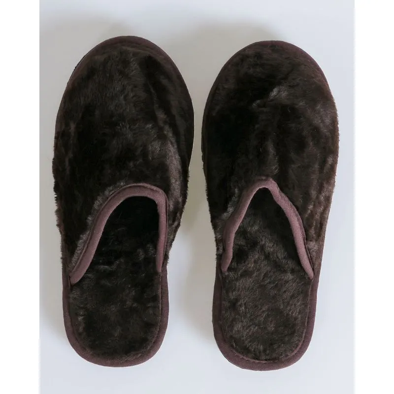 Pantufa Masculina Pelúcia Marrom 43/44