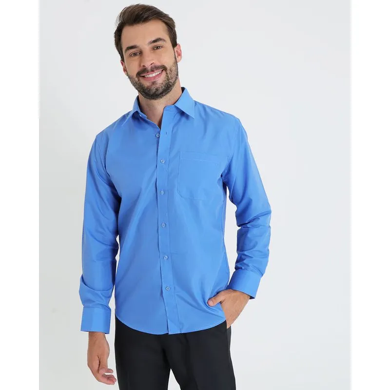 Camisa Masculina Manga Longa Azul 4