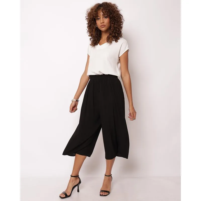 Calça Feminina Viscose Pantacourt Preta G