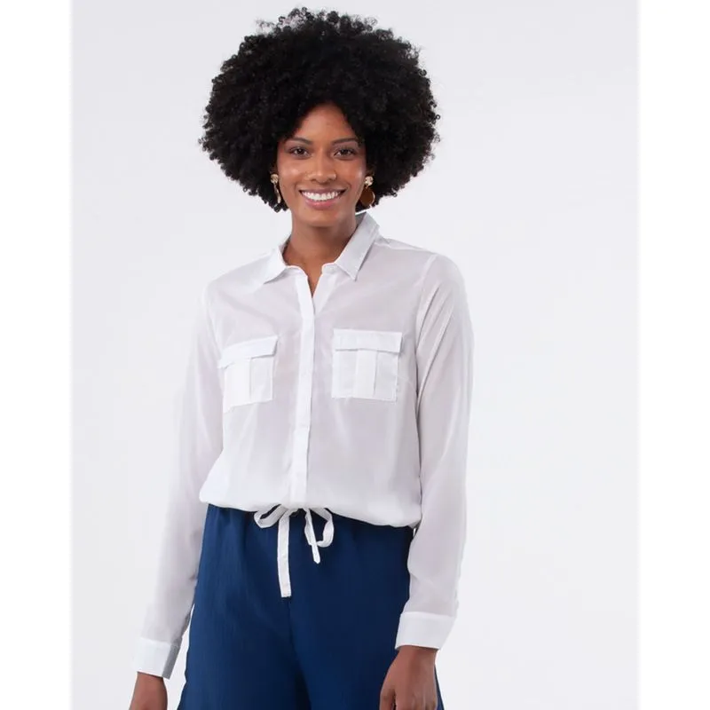 Camisa Feminina Nó Lisa Branca G