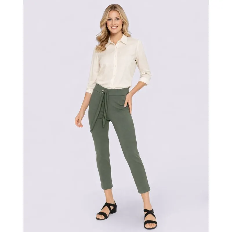 Calça Feminina Cigarrete Texturizada Verde G