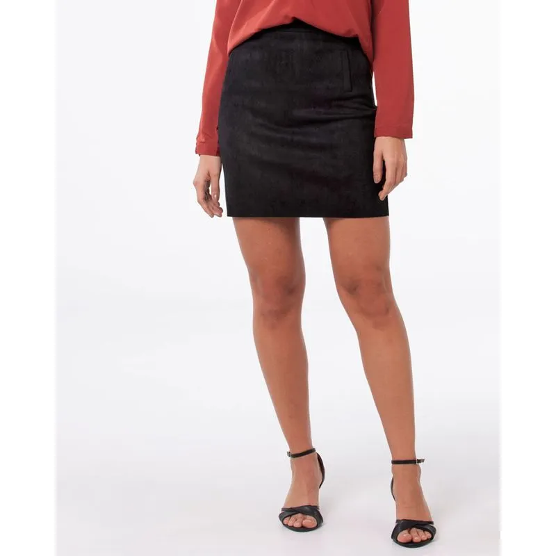Saia Suede Curta Preta G