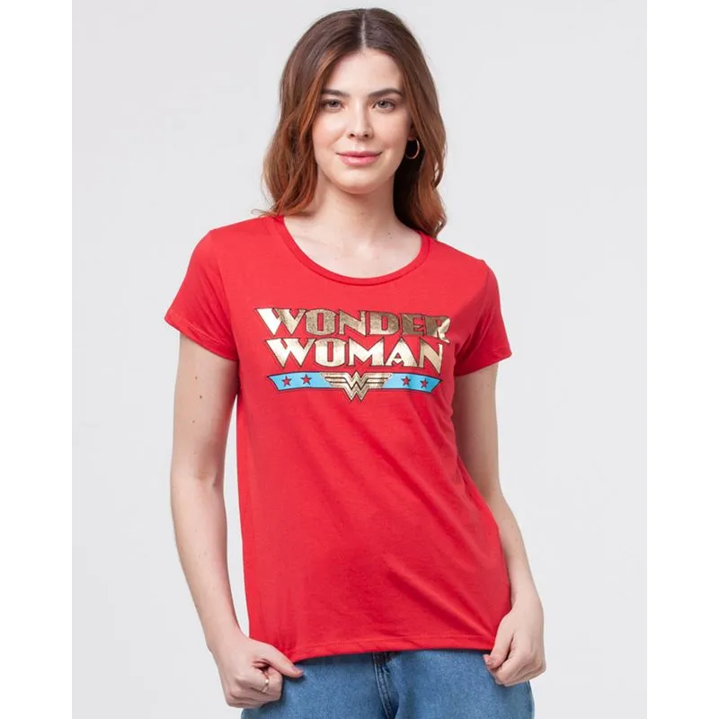 Camiseta Mulher Maravilha Liga Da Justiça Vermelha M