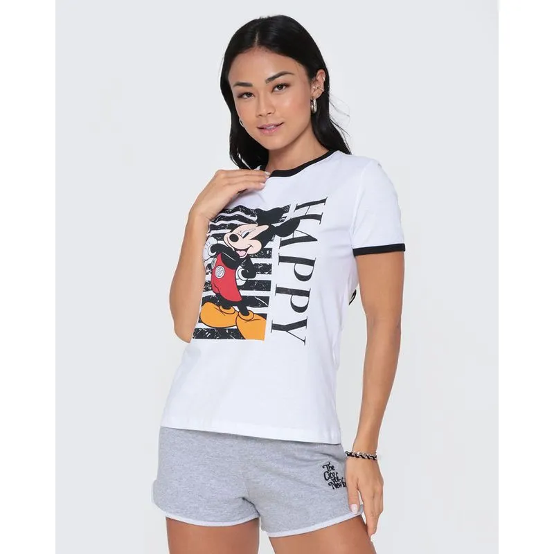 Camiseta Feminina Mickey Disney Branca GG