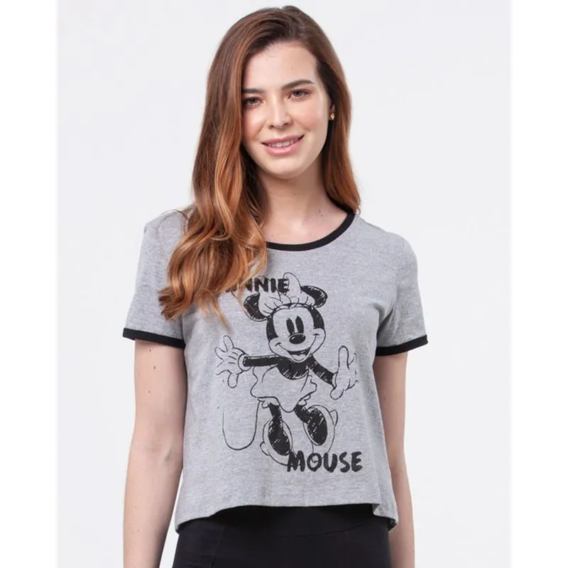 Blusa Malha Disney Minnie Mouse Cinza G
