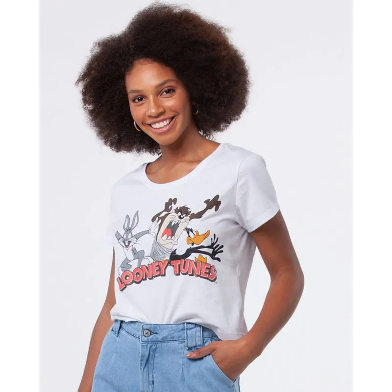 Blusa Cropped Looney Tunes Branca P