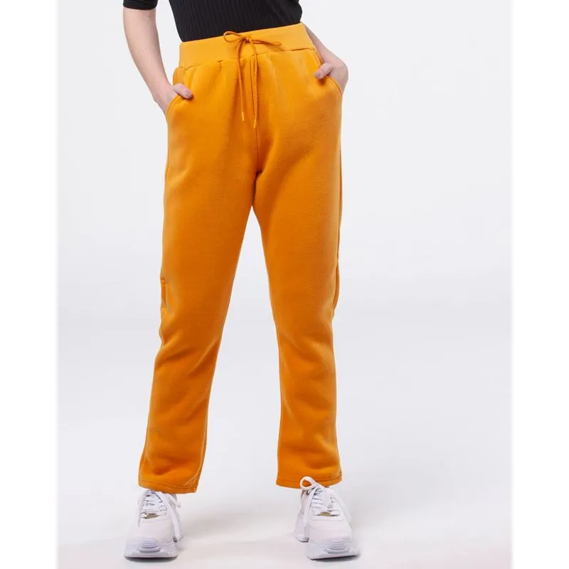Calça Moletom Feminina Básica Reta Mostarda G
