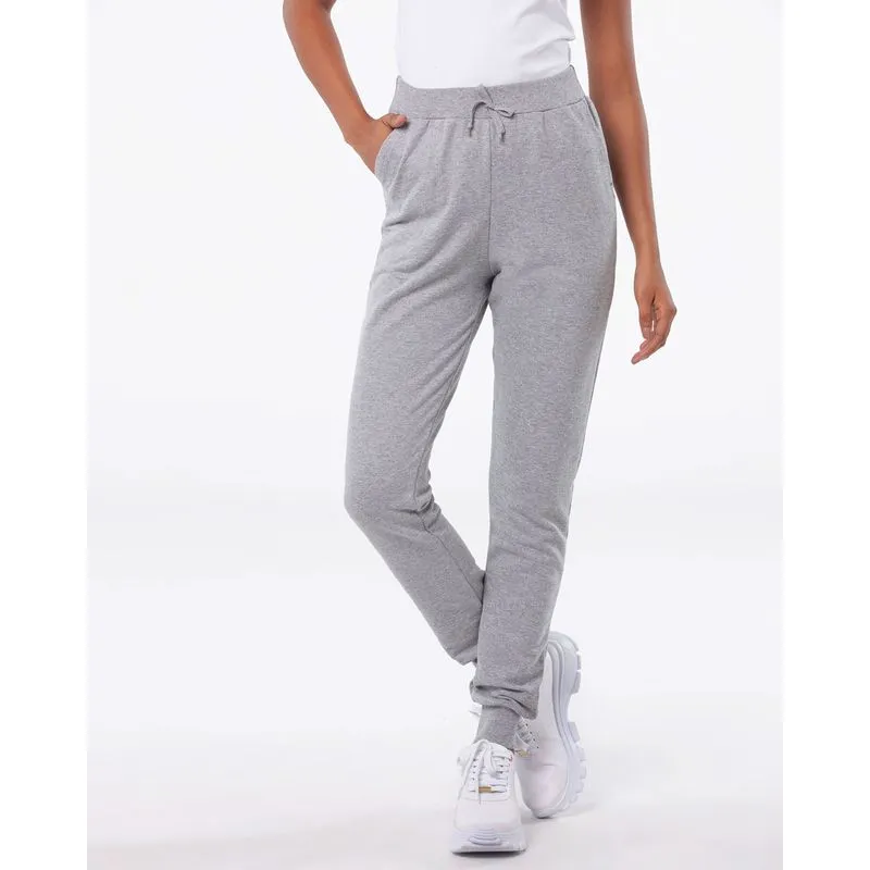 Calça Feminina Jogger Moletinho Básica Cinza M
