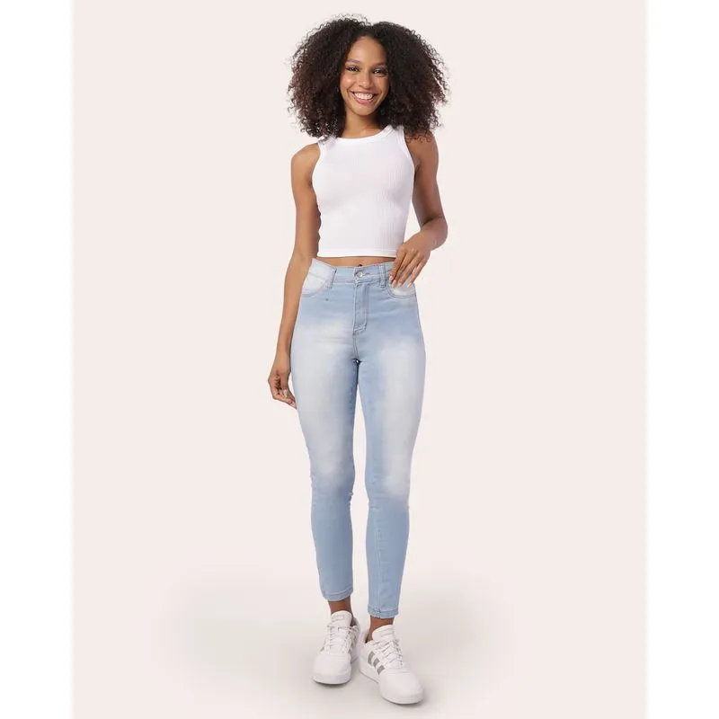 Calça Jeans Feminina Vizzy Skinny Azul 50