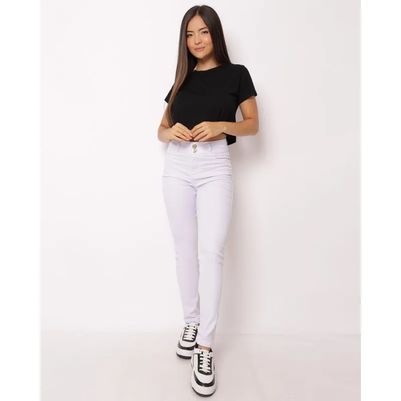 Calça Sarja Feminina Skinny Levanta Bumbum Branca 44