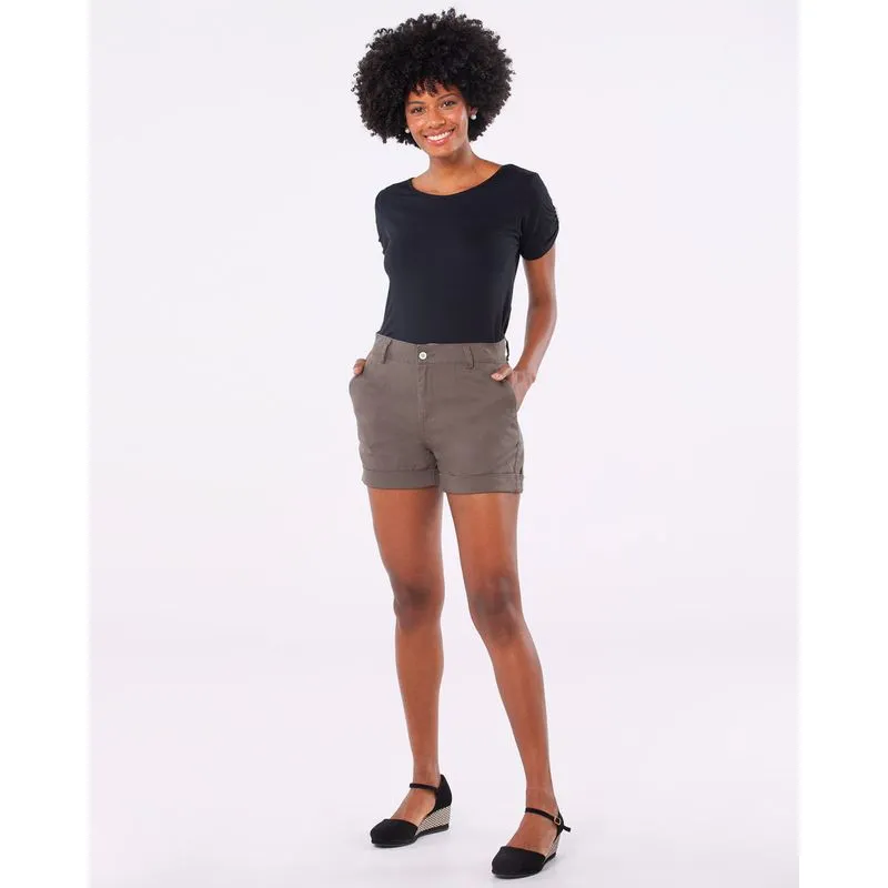 Short Sarja Feminino com Bolsos Verde 48