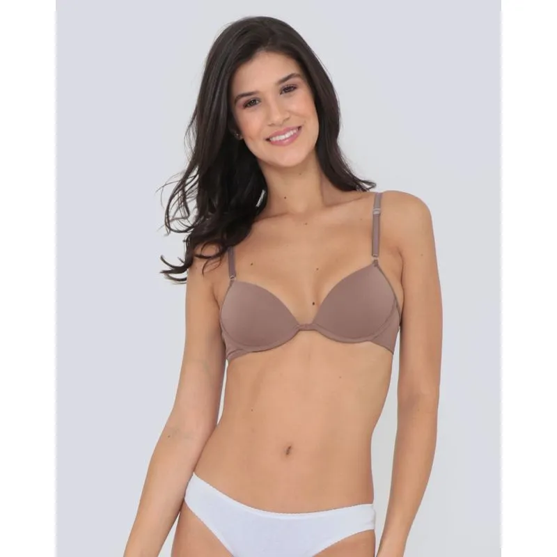 Sutiã Feminino Avulso Push Up Com Bojo Marrom 44