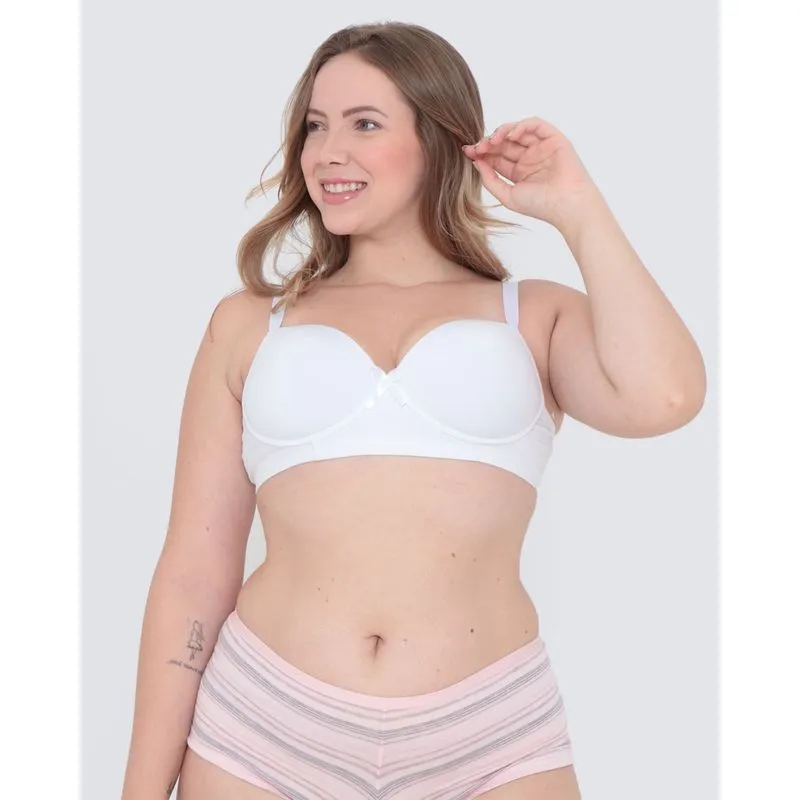 Sutiã Plus Size Base Avulso Lacinho Liso Branco 50