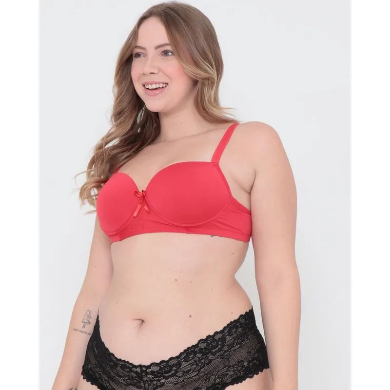 Sutiã Plus Size Base Avulso Básico Vermelho 48