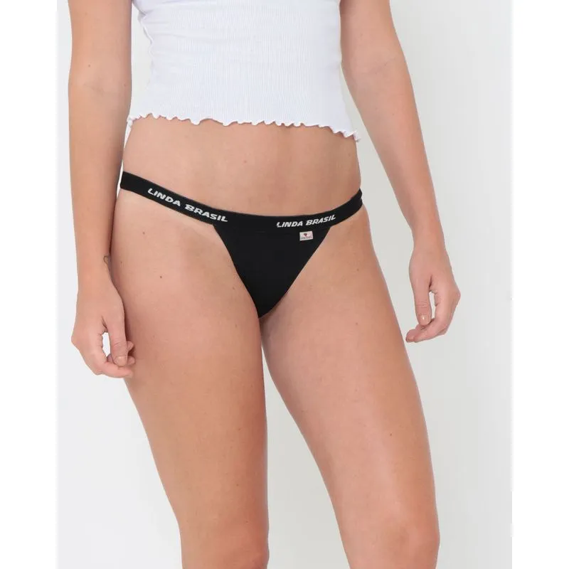 Calcinha String Estampa Frase Preta G