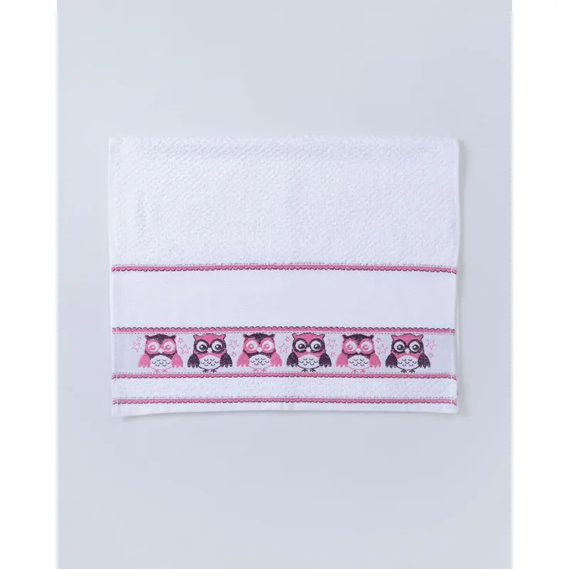 Pano de Copa Jacquard 45cmx70cm Döhler Branco e Rosa UN